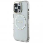 Carcasa Guess IML Metal Colored Circle Classic Logo, cu MagSafe, compatibila cu iPhone 16  Pro Max, Alb 3 - lerato.ro