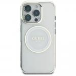 Carcasa Guess IML Metal Colored Circle Classic Logo, cu MagSafe, compatibila cu iPhone 16  Pro Max, Alb 2 - lerato.ro