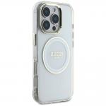 Carcasa Guess IML Metal Colored Circle Classic Logo, cu MagSafe, compatibila cu iPhone 16  Pro Max, Alb 5 - lerato.ro