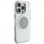 Carcasa Guess IML Metal Colored Circle Classic Logo, cu MagSafe, compatibila cu iPhone 16 Pro Max, Gri 5 - lerato.ro