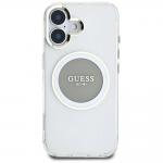 Carcasa Guess IML Metal Colored Circle Classic Logo, cu MagSafe, compatibila cu iPhone 16, Gri 2 - lerato.ro