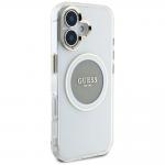 Carcasa Guess IML Metal Colored Circle Classic Logo, cu MagSafe, compatibila cu iPhone 16, Gri 5 - lerato.ro