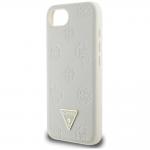 Carcasa Guess Grained Hot Stamp Peony Triangle Logo, cu MagSafe, compatibila cu iPhone 16e, Bej 7 - lerato.ro