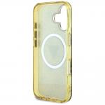 Carcasa Guess IML Metal Glitter 4G Circle Triangle, cu MagSafe, compatibila cu iPhone 16, Maro 8 - lerato.ro