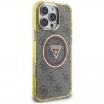 Carcasa Guess IML Metal Glitter 4G Circle Triangle, cu MagSafe, compatibila cu iPhone 16 Pro Max, Maro 5 - lerato.ro