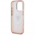 Carcasa Guess IML Metal Glitter 4G Circle Triangle, cu MagSafe, compatibila cu iPhone 16 Pro Max, Roz 8 - lerato.ro