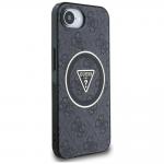 Carcasa Guess IML Metal Glitter 4G Circle Triangle, cu MagSafe, compatibila cu iPhone 16e, Negru 5 - lerato.ro