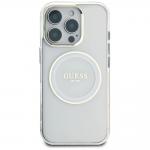 Carcasa Guess IML Metal Colored Circle Classic Logo, cu MagSafe, compatibila cu iPhone 16 Pro, Alb 2 - lerato.ro