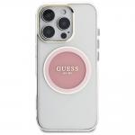 Carcasa Guess IML Metal Colored Circle Classic Logo, cu MagSafe, compatibila cu iPhone 16 Pro, Roz 2 - lerato.ro