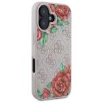 Carcasa Guess 4G Flowers Print, cu MagSafe, compatibila cu iPhone 16, Roz 5 - lerato.ro