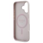 Carcasa Guess 4G Flowers Print, cu MagSafe, compatibila cu iPhone 16, Roz 8 - lerato.ro