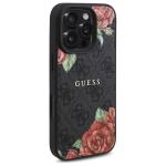 Carcasa Guess 4G Flowers Print, cu MagSafe, compatibila cu iPhone 16 Pro Max, Negru 5 - lerato.ro