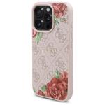 Carcasa Guess 4G Flowers Print, cu MagSafe, compatibila cu iPhone 16 Pro Max, Roz 3 - lerato.ro