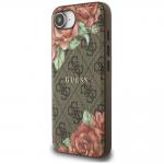 Carcasa Guess 4G Flowers Print, cu MagSafe, compatibila cu iPhone 16e, Maro 3 - lerato.ro