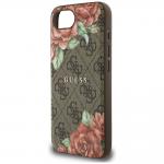 Carcasa Guess 4G Flowers Print, cu MagSafe, compatibila cu iPhone 16e, Maro 7 - lerato.ro