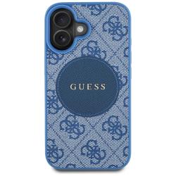 Carcasa Guess 4G Circle Classic Logo, cu MagSafe, compatibila cu iPhone 16, Albastru