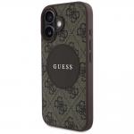 Carcasa Guess 4G Circle Classic Logo, cu MagSafe, compatibila cu iPhone 16, Maro 3 - lerato.ro