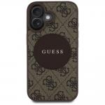 Carcasa Guess 4G Circle Classic Logo, cu MagSafe, compatibila cu iPhone 16, Maro 2 - lerato.ro