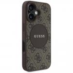 Carcasa Guess 4G Circle Classic Logo, cu MagSafe, compatibila cu iPhone 16, Maro 5 - lerato.ro