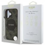 Carcasa Guess 4G Circle Classic Logo, cu MagSafe, compatibila cu iPhone 16, Maro 9 - lerato.ro