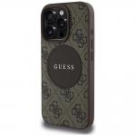 Carcasa Guess 4G Circle Classic Logo, cu MagSafe, compatibila cu iPhone 16 Pro, Maro 3 - lerato.ro
