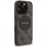 Carcasa Guess 4G Circle Classic Logo, cu MagSafe, compatibila cu iPhone 16 Pro, Maro 5 - lerato.ro