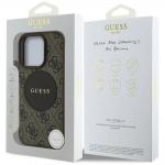 Carcasa Guess 4G Circle Classic Logo, cu MagSafe, compatibila cu iPhone 16 Pro, Maro 9 - lerato.ro