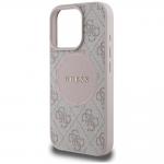 Carcasa Guess 4G Circle Classic Logo, cu MagSafe, compatibila cu iPhone 16 Pro, Roz 7 - lerato.ro