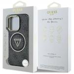Carcasa Guess IML Metal Glitter 4G Circle Triangle, cu MagSafe, compatibila cu iPhone 16 Pro, Negru 9 - lerato.ro