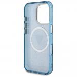 Carcasa Guess IML Metal Glitter 4G Circle Triangle, cu MagSafe, compatibila cu iPhone 16 Pro Max, Albastru 8 - lerato.ro