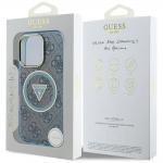 Carcasa Guess IML Metal Glitter 4G Circle Triangle, cu MagSafe, compatibila cu iPhone 16 Pro Max, Albastru 9 - lerato.ro