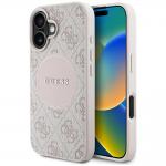 Carcasa Guess 4G Circle Classic Logo, cu MagSafe, compatibila cu iPhone 16, Roz 4 - lerato.ro