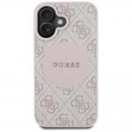 Carcasa Guess 4G Circle Classic Logo, cu MagSafe, compatibila cu iPhone 16, Roz 2 - lerato.ro
