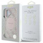 Carcasa Guess 4G Circle Classic Logo, cu MagSafe, compatibila cu iPhone 16, Roz 9 - lerato.ro
