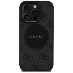 Carcasa Guess 4G Circle Classic Logo, cu MagSafe, compatibila cu iPhone 16 Pro, Negru