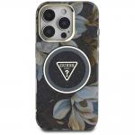 Carcasa Guess Glitter Flowers Triangle Buttons, cu MagSafe, compatibila cu iPhone 16 Pro, Negru 2 - lerato.ro