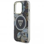 Carcasa Guess Glitter Flowers Triangle Buttons, cu MagSafe, compatibila cu iPhone 16 Pro, Negru 7 - lerato.ro