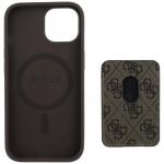 Carcasa Guess 4G Stripes, cu portofel Magsafe, compatibila cu iPhone 15, Maro 6 - lerato.ro