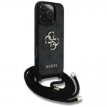 Carcasa Guess 4G Big Logo Cord Stap Crossbody, compatibila cu iPhone 16 Pro, Negru 4 - lerato.ro