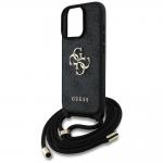 Carcasa Guess 4G Big Logo Cord Stap Crossbody, compatibila cu iPhone 16 Pro, Negru 6 - lerato.ro
