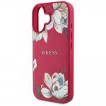 Carcasa Guess Grained Printed Flower Pattern, cu MagSafe, compatibila cu iPhone 16, Fucsia 7 - lerato.ro