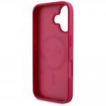 Carcasa Guess Grained Printed Flower Pattern, cu MagSafe, compatibila cu iPhone 16, Fucsia 8 - lerato.ro