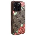 Carcasa Guess 4G Flowers Print, cu MagSafe, compatibila cu iPhone 16 Pro Max, Maro 5 - lerato.ro