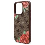 Carcasa Guess 4G Flowers Print, cu MagSafe, compatibila cu iPhone 16 Pro Max, Maro 7 - lerato.ro