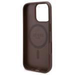 Carcasa Guess 4G Flowers Print, cu MagSafe, compatibila cu iPhone 16 Pro Max, Maro 8 - lerato.ro