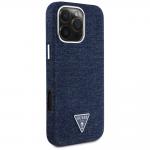 Carcasa Guess Denim Triangle Logo MagSafe, compatibile cu iPhone 16 Pro, Albastru 5 - lerato.ro