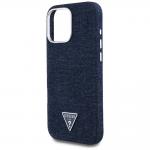 Carcasa Guess Denim Triangle Logo MagSafe, compatibile cu iPhone 16 Pro, Albastru 7 - lerato.ro