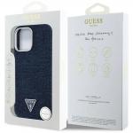 Carcasa Guess Denim Triangle Logo MagSafe, compatibile cu iPhone 16 Pro, Albastru 9 - lerato.ro