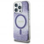 Carcasa Guess HC Resin Bottom Glitter, cu MagSafe, compatibila cu iPhone 16 Pro, Mov 3 - lerato.ro