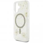 Carcasa Guess Resin Flowers Glitter, cu MagSafe, compatibila cu iPhone 16, Bej 7 - lerato.ro